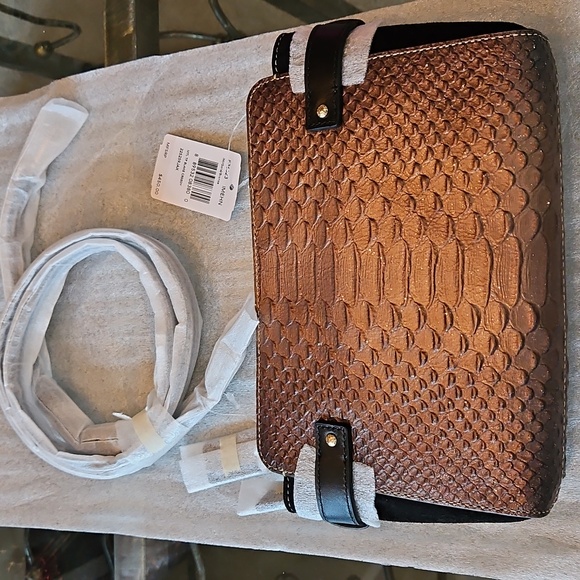 Coach Blake Crossbody Bag Metallic Snake Embossed Bronze Leather Gold Hdwr NWT - Picture 5 of 16